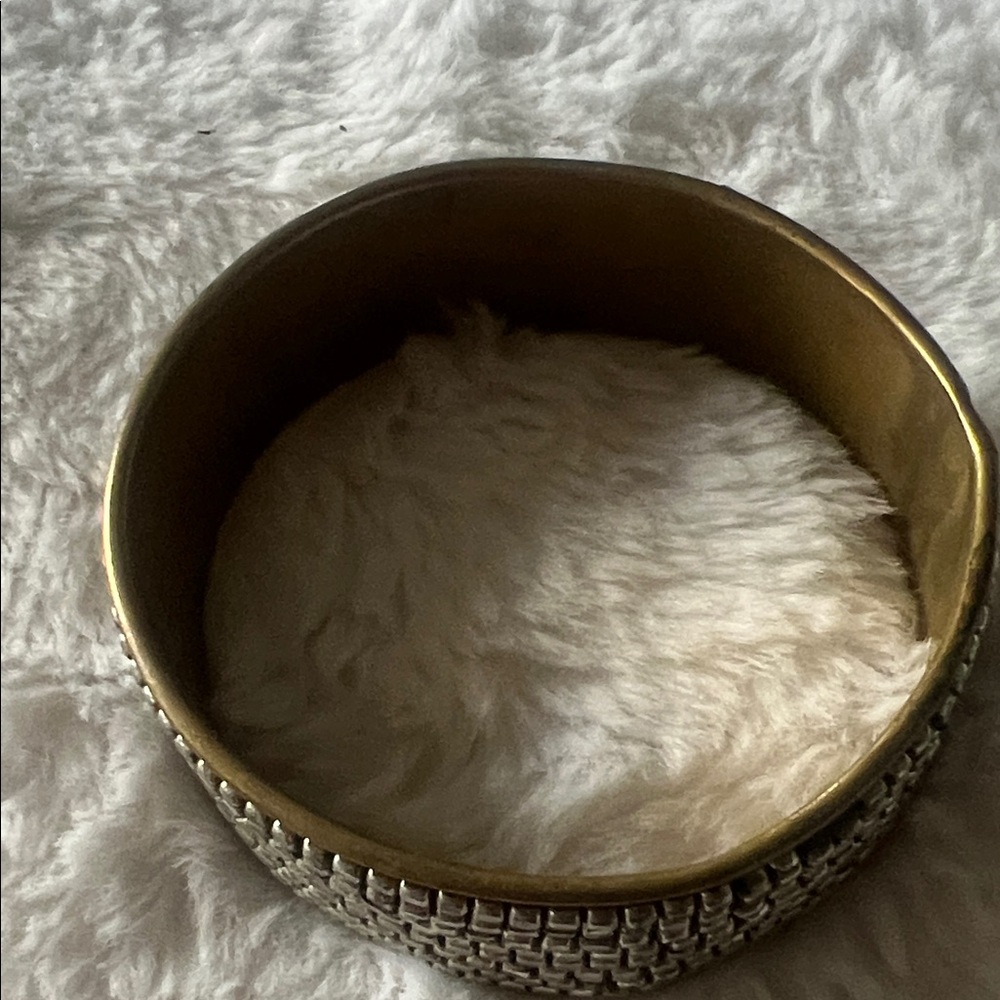 Gold and Silver Woven Bangle